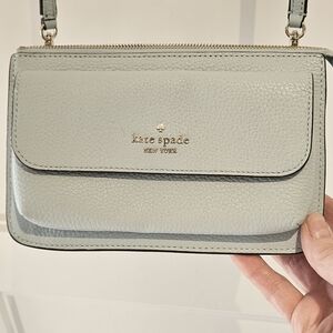 KATE SPADE New York Light Blue Pebbled Leather Crossbody Purse